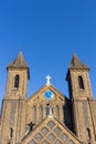 LONDON, UK Ã¢â¬â Oct 21, 2018: St John the Evangelist a neo norman church at Harrow Road Kensal Green London - England, UK